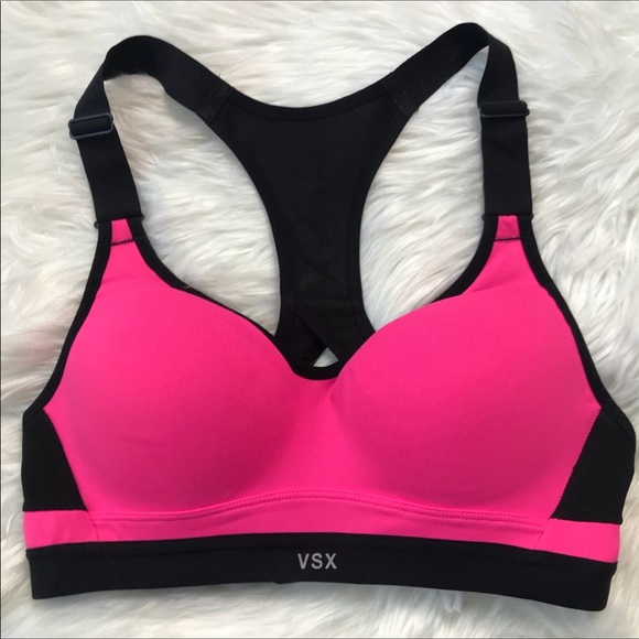 Victoria's Secret Other - Victoria’s Secret VSX Sports Bra 32B Black Pink
